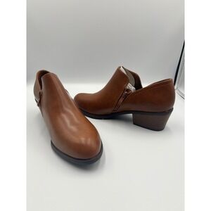 Dream Pairs Brown Ankle Booties Women's Size 9 Block Heel Side Zip Boots